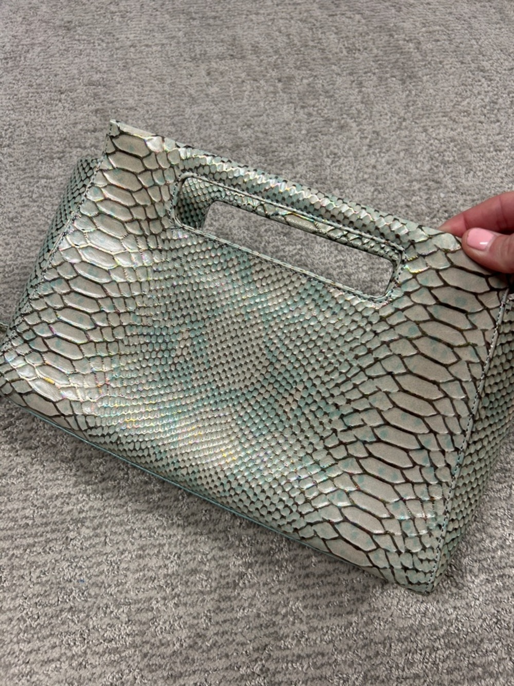 Brahmin Lenox Clutch Purse Opal Seville Vintage Green Crossbody - Picture 6 of 7